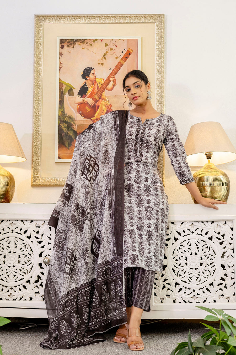 Shadowwhirl Cotton Dupatta Set — image 10