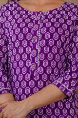 Lavender Purple Cotton Dupatta Set from Me&My