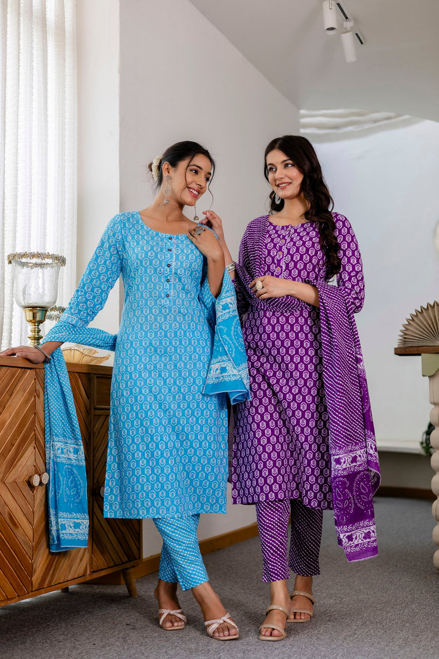 Sky Blue Cotton Dupatta Set — image 12