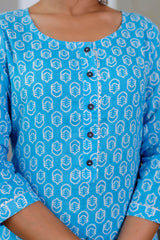 Sky Blue Cotton Dupatta Set - Me&My