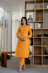 Cool Orange Cotton Dupatta Set