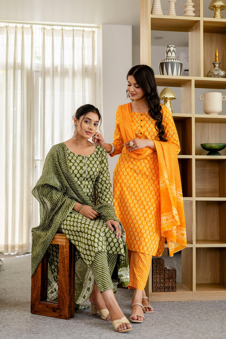 Sage Green Cotton Dupatta Set — image 13