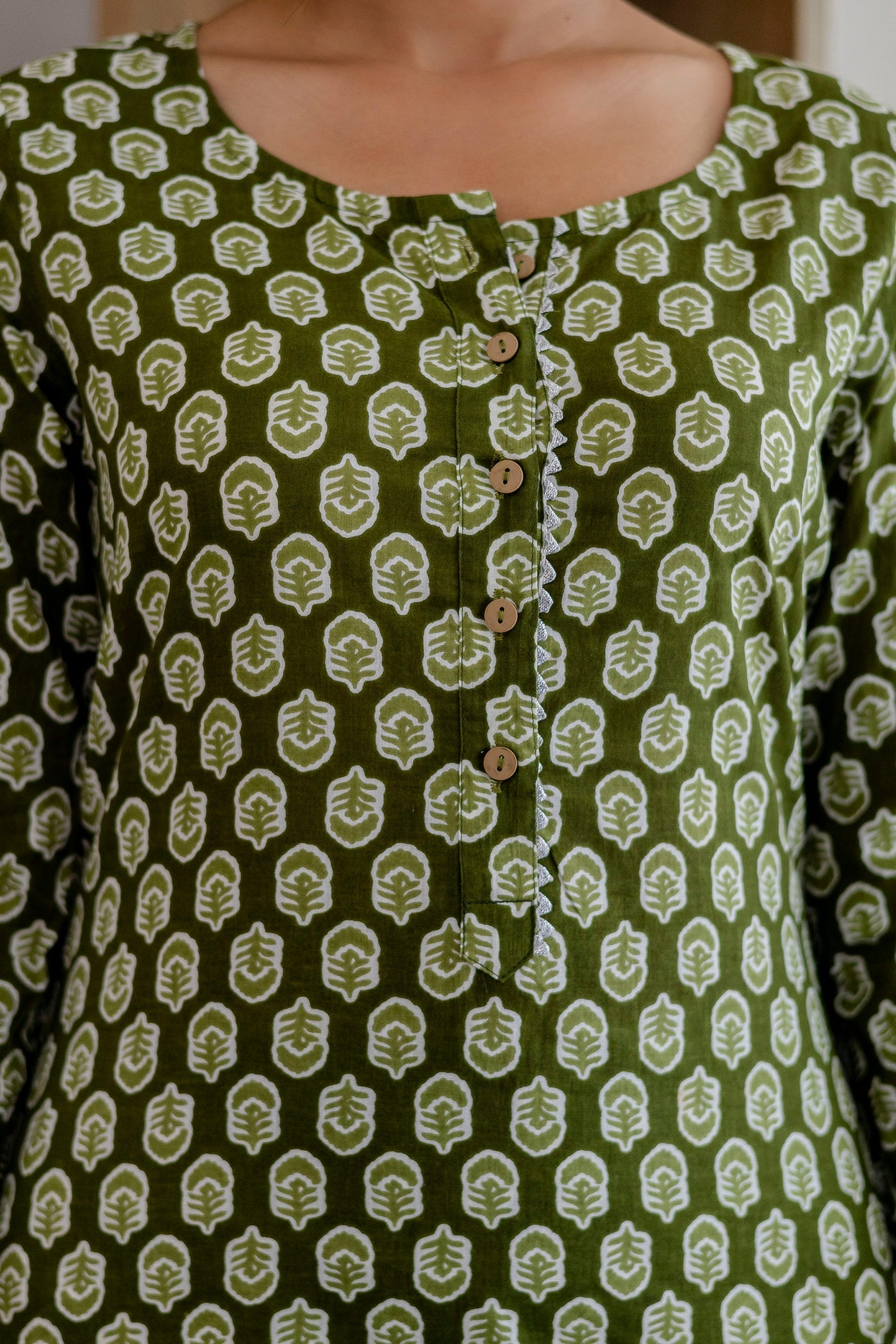 Sage Green Cotton Dupatta Set - Me&My