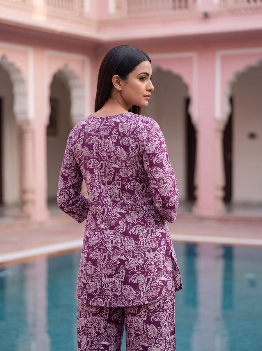 Plum Paisley Cotton Co-ord Set — image 10