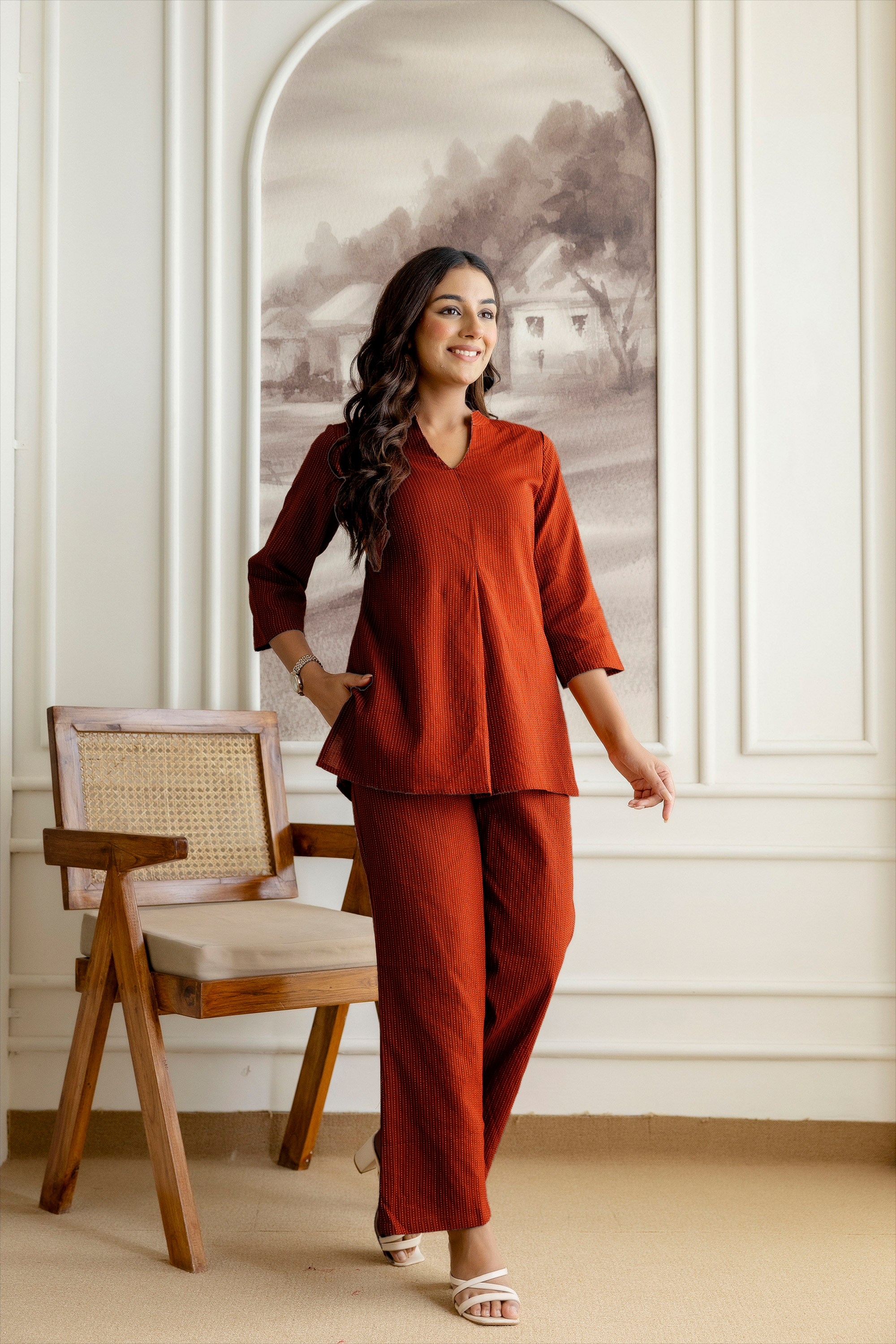 Terracrest Rust Cotton Co-ord Set