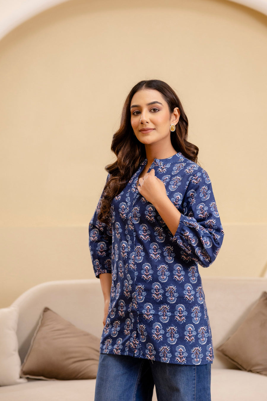 Nocturne Charm Cotton Printed Top — image 9