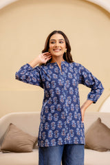 Nocturne Charm Cotton Printed Top - Me&My