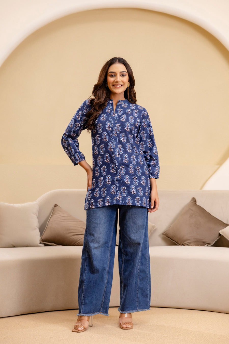 Nocturne Charm Cotton Printed Top — image 6