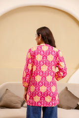 Fuchsia Glow Cotton Printed Top - Me&My