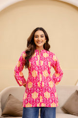 Fuchsia Glow Cotton Printed Top - Me&My