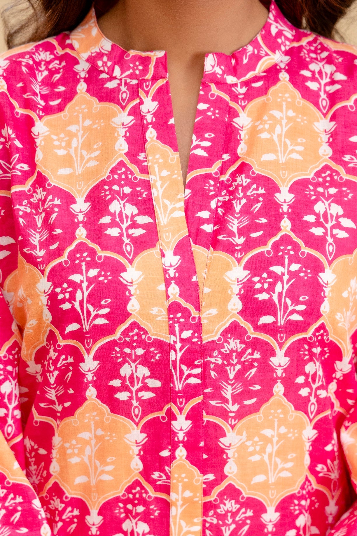 Fuchsia Glow Cotton Printed Top Me & My