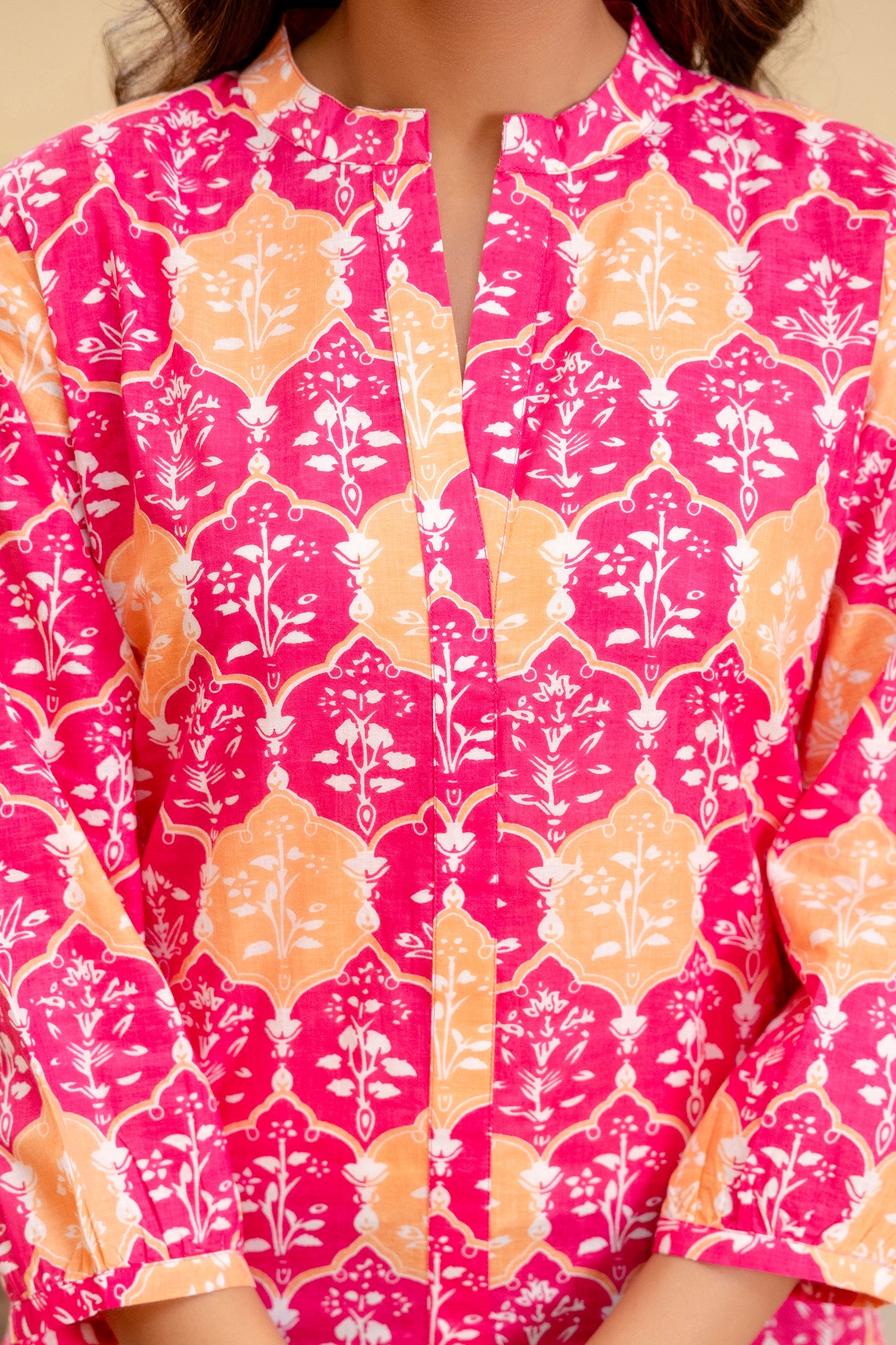 Fuchsia Glow Cotton Printed Top Me & My
