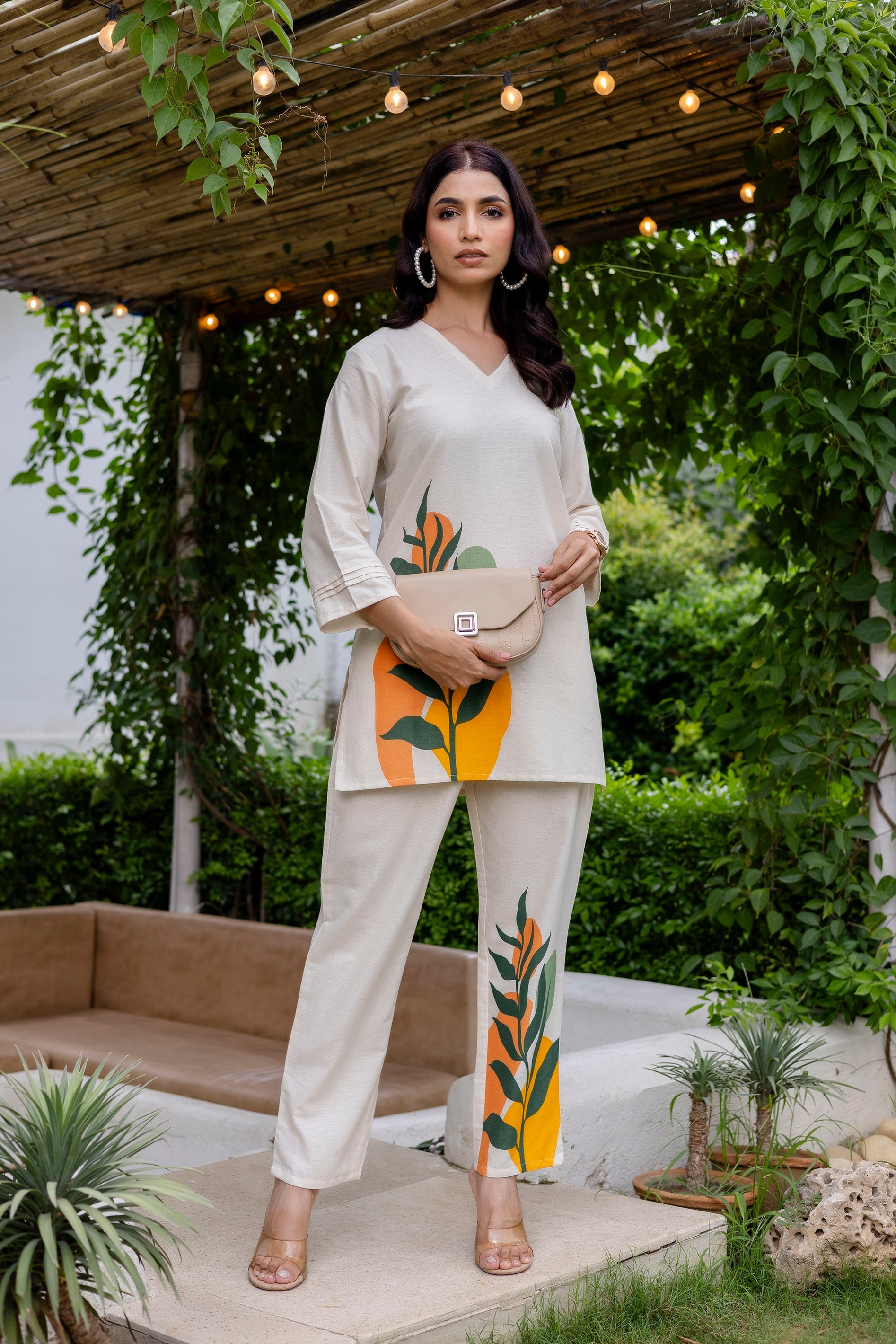 Sandstone Serenity Off-White Cotton Flex  Co-ord Set Me & My 