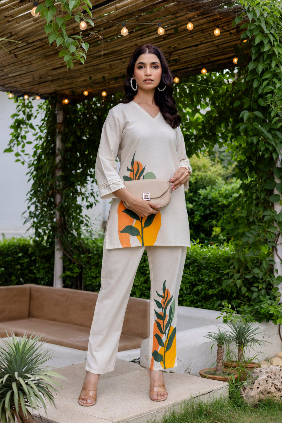 Sandstone Serenity Off-White Cotton Flex Co-ord Set — image 6