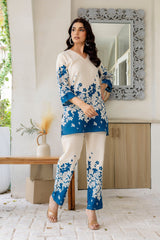 Opal Haze Off-White Cotton Flex Co-ord Set - Me&My