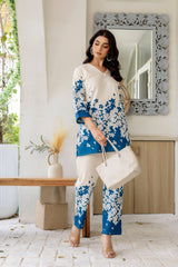 Opal Haze Off-White Cotton Flex Co-ord Set - Me&My