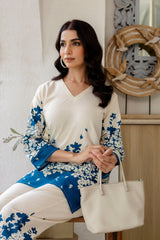 Opal Haze Off-White Cotton Flex Co-ord Set - Me&My