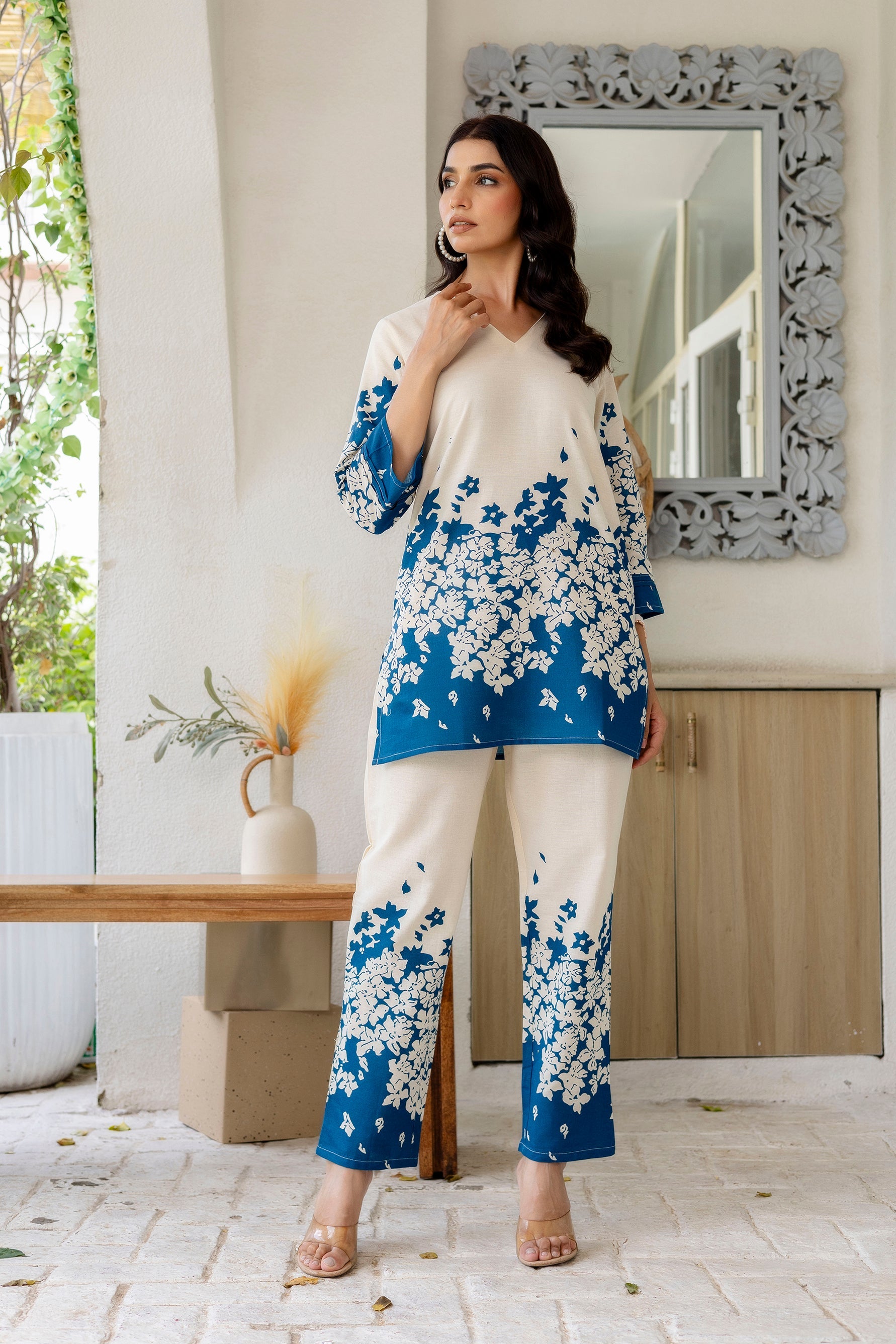 Opal Haze Off-White Cotton flex Co-ord Set Me & My