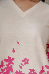 Frost Veil Off-White Cotton Flex Co-ord Set Me & My