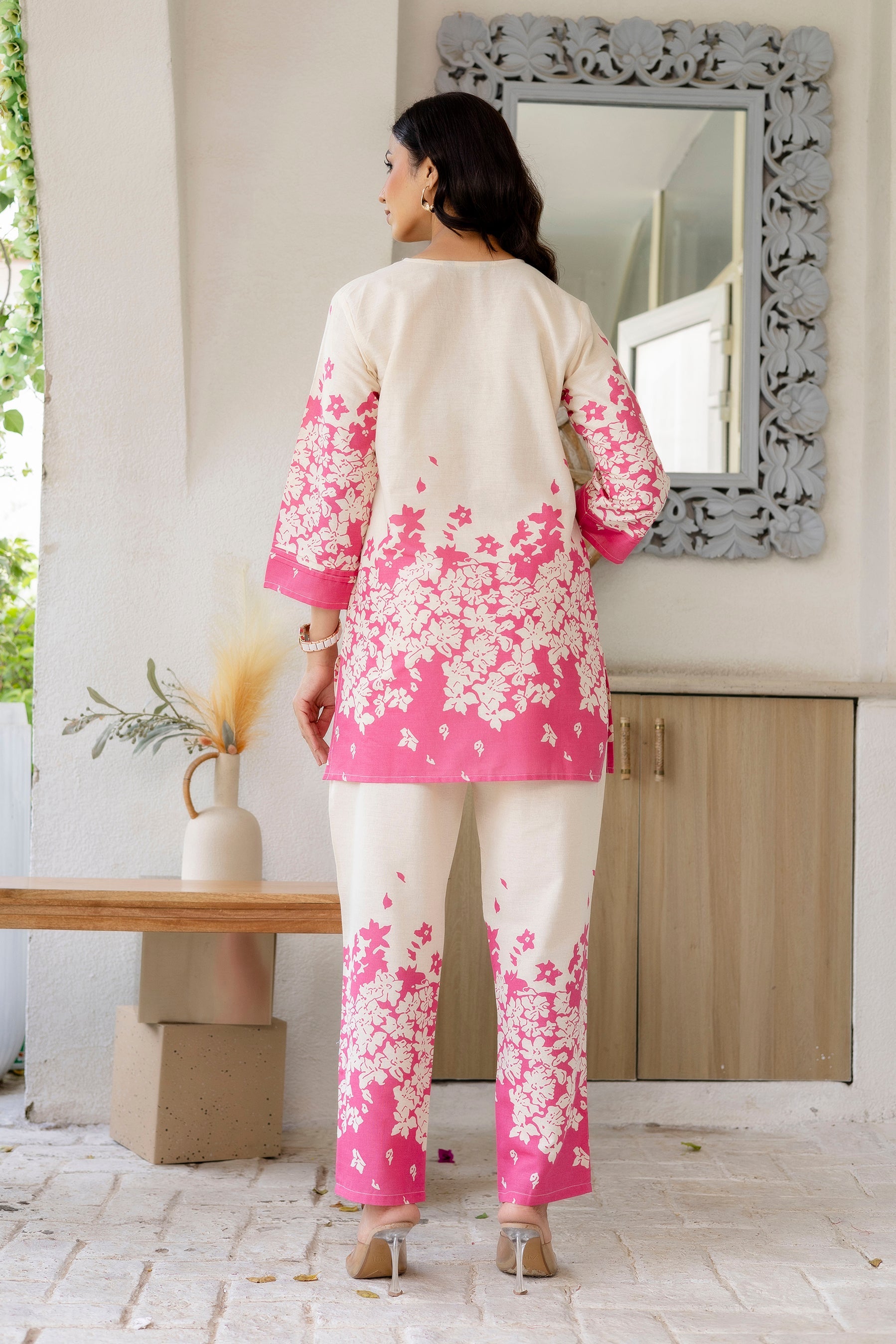 Frost Veil Off-White Cotton Flex Co-ord Set Me & My