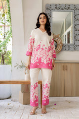 Frost Veil Off-White Cotton Flex Co-ord Set Me & My