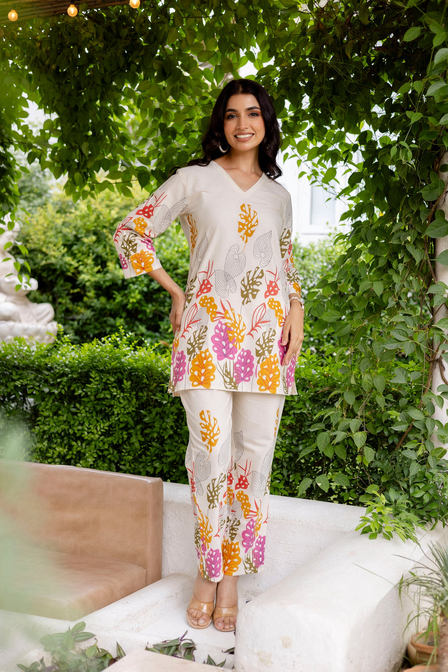 Oyster Calm Off-White Cotton Flex Co-ord Set — image 3