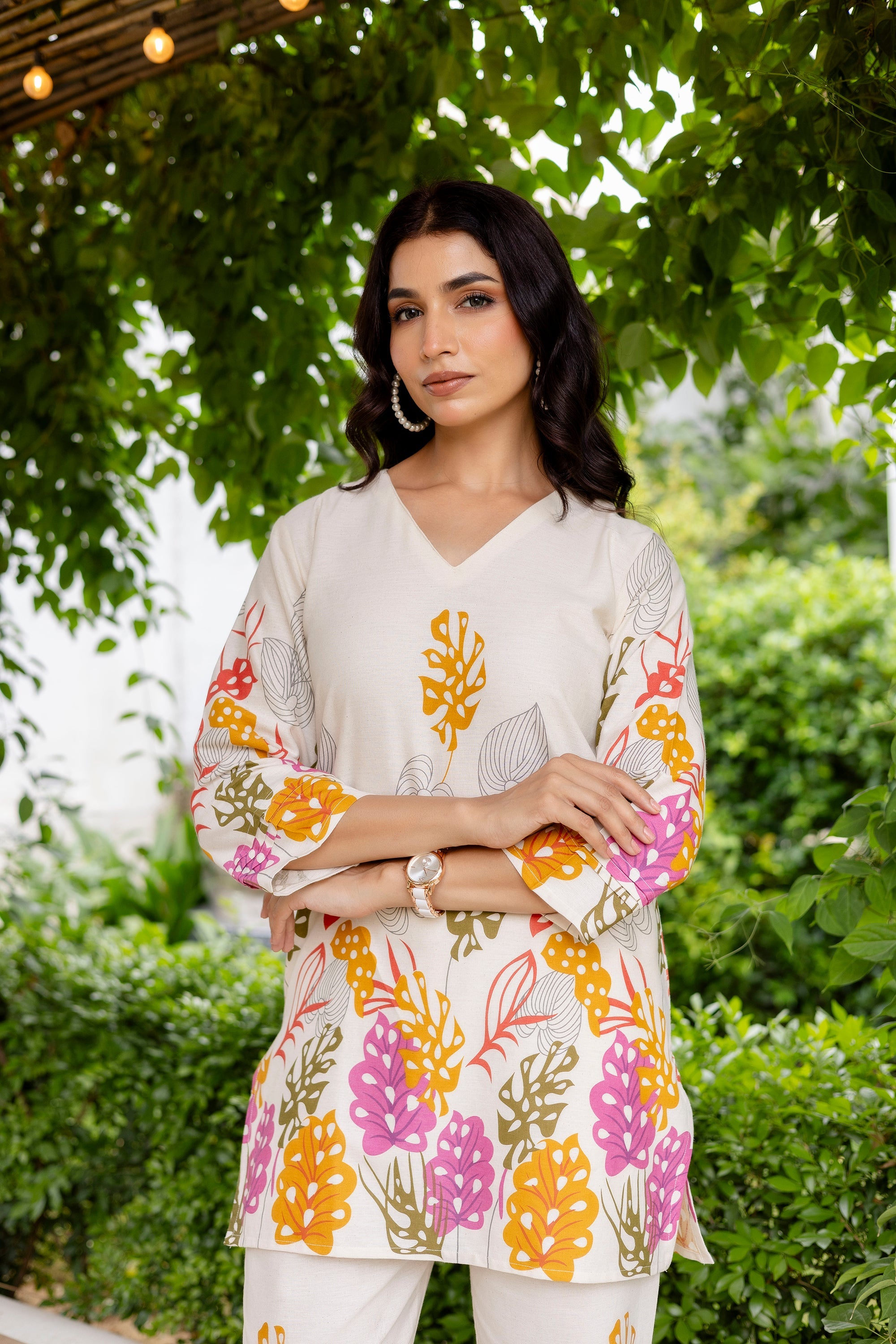 Oyster Calm Off-White Cotton Flex Co-ord Set Me & My