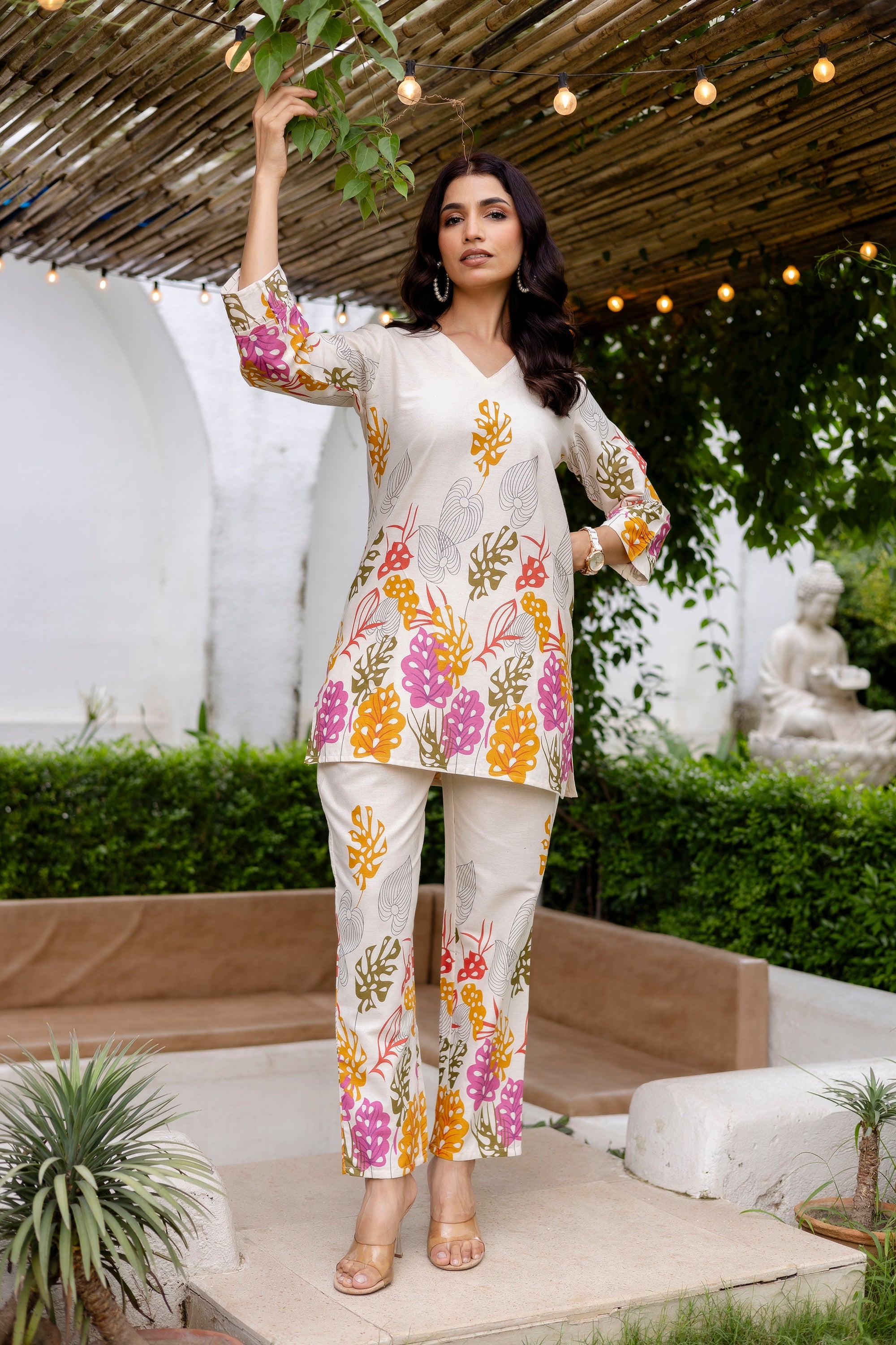 Oyster Calm Off-White Cotton Flex Co-ord Set Me & My