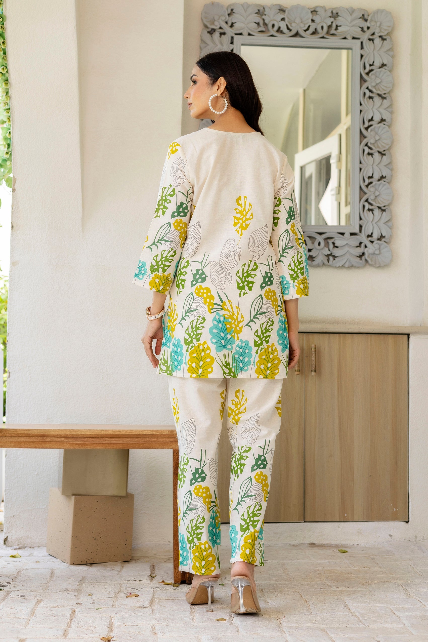Porcelain Drift Off-White Cotton Flex  Co-ord Set Me & My
