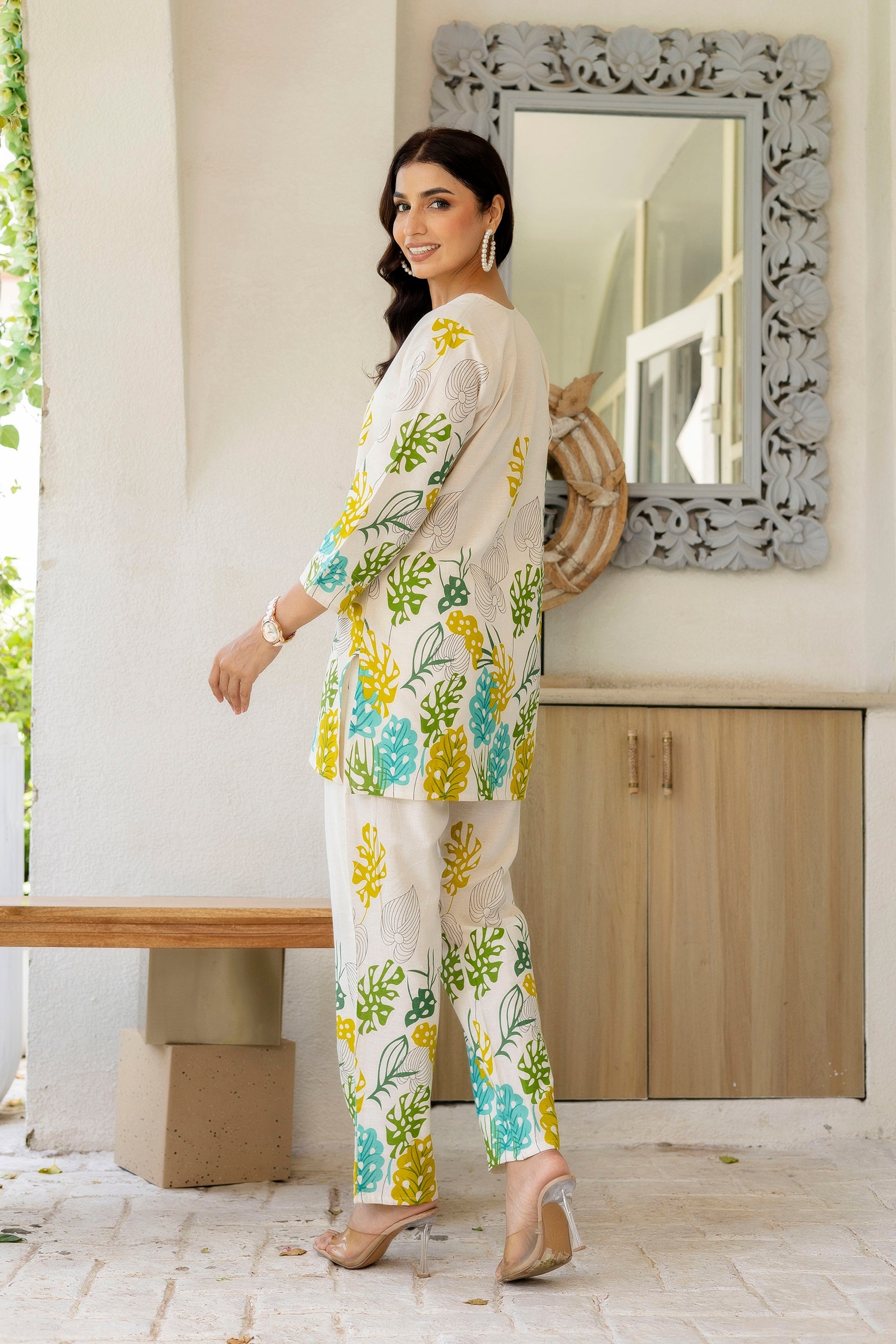 Porcelain Drift Off-White Cotton Flex  Co-ord Set Me & My