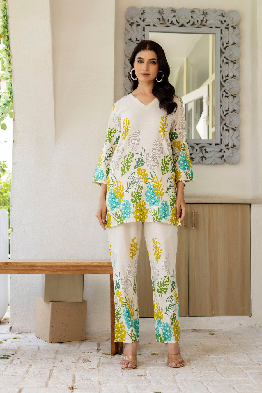 Porcelain Drift Off-White Cotton Flex Co-ord Set — image 9