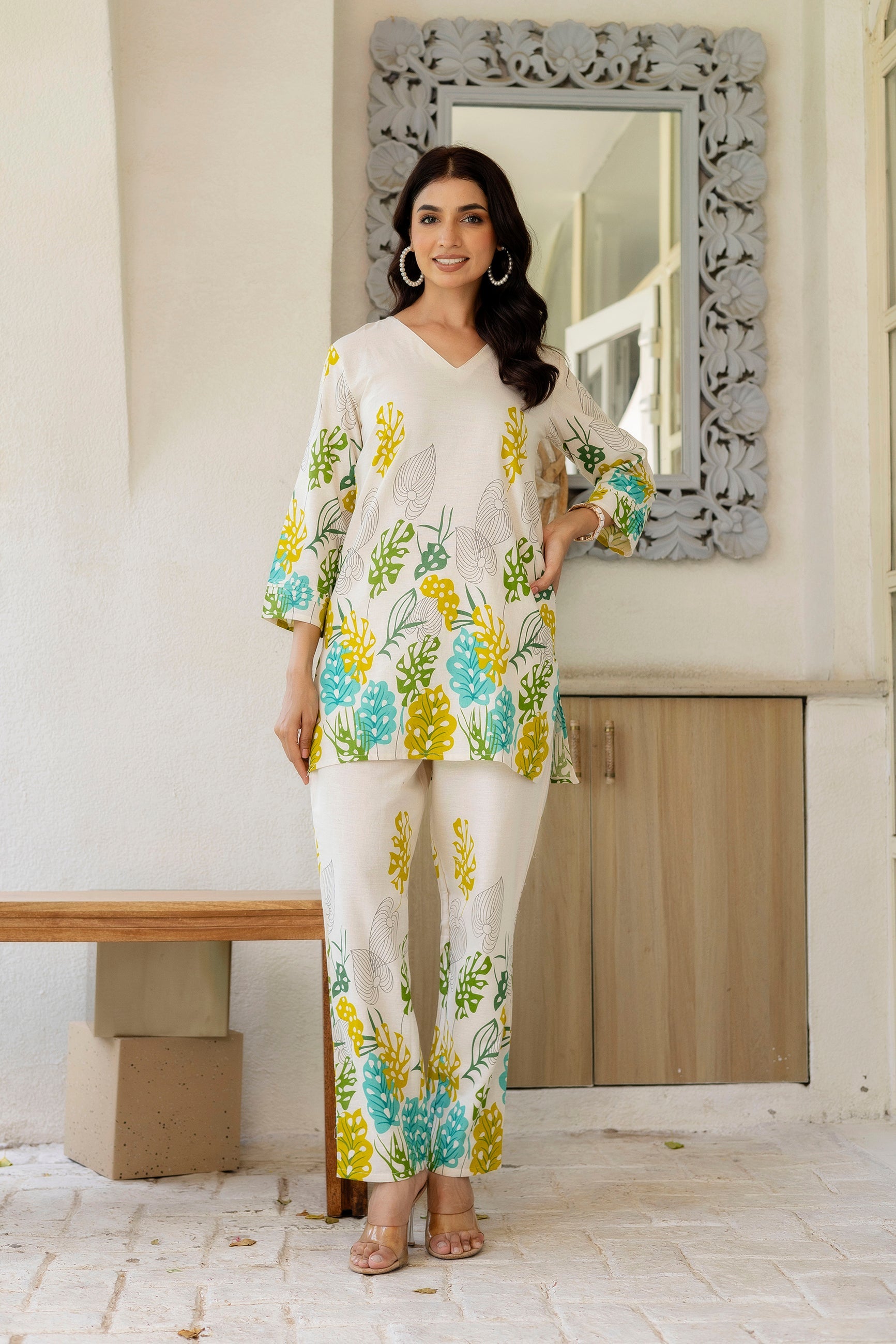 Porcelain Drift Off-White Cotton Flex  Co-ord Set Me & My