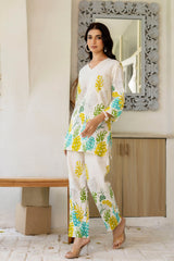 Porcelain Drift Off-White Cotton Flex  Co-ord Set Me & My