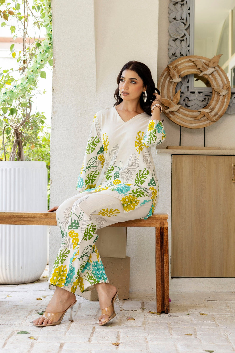 Porcelain Drift Off-White Cotton Flex Co-ord Set — image 4