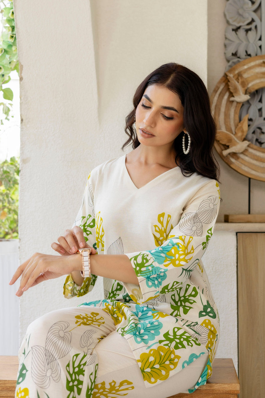 Porcelain Drift Off-White Cotton Flex Co-ord Set — image 12