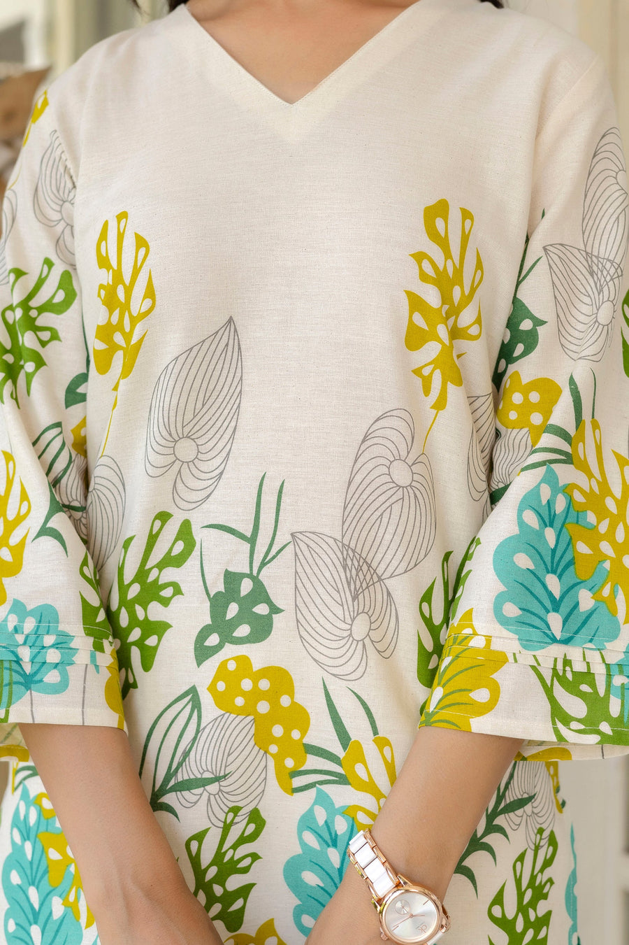 Porcelain Drift Off-White Cotton Flex Co-ord Set — image 5