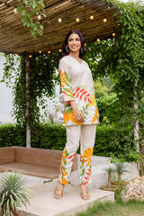 Pearl Mist Off-White Cotton Flex Co-ord Set Me & My 