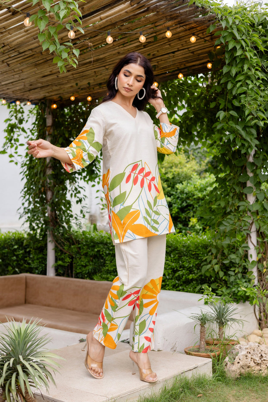 Pearl Mist Off-White Cotton Flex Co-ord Set — image 7
