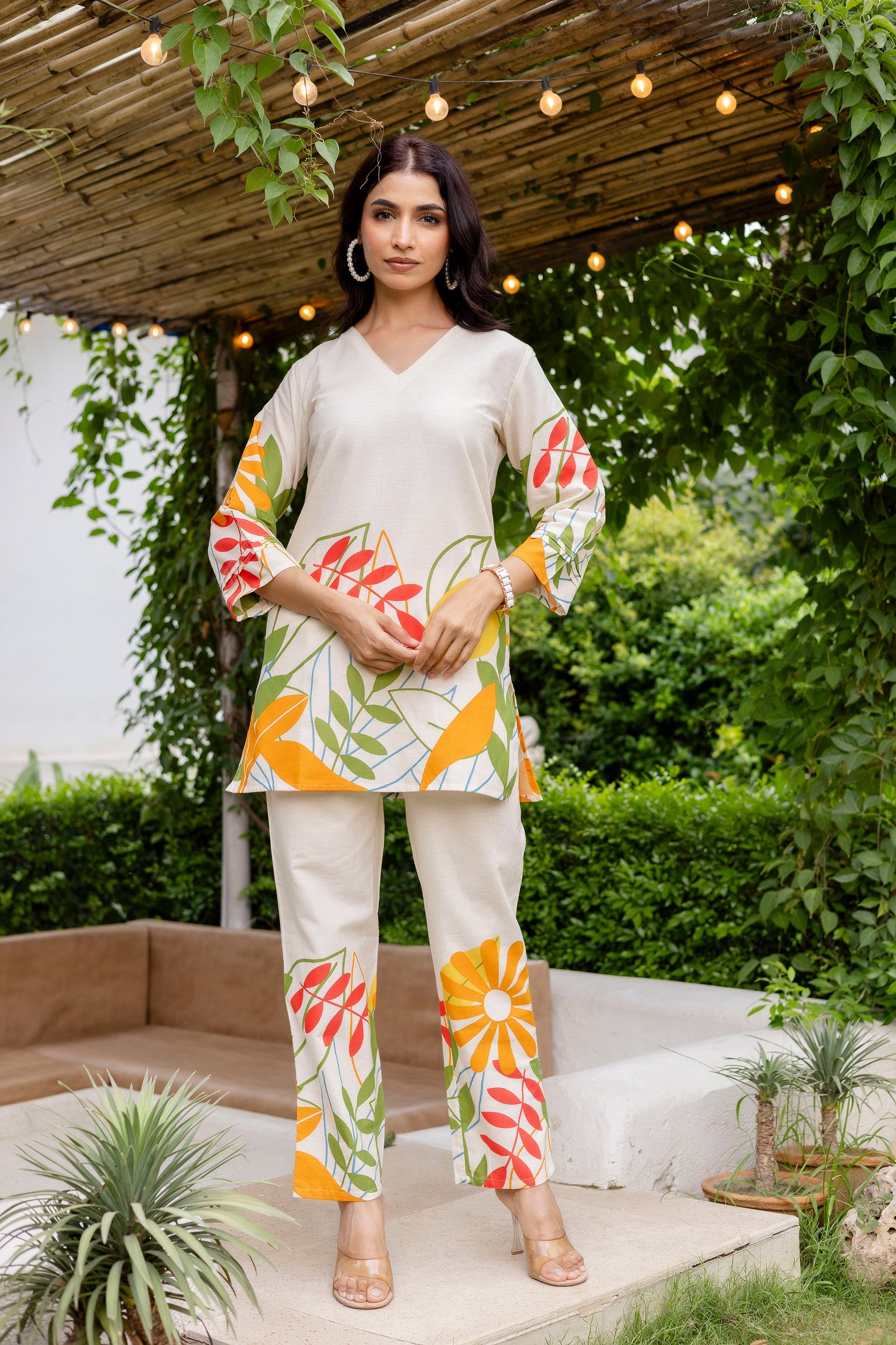 Pearl Mist Off-White Cotton Flex Co-ord Set Me & My 