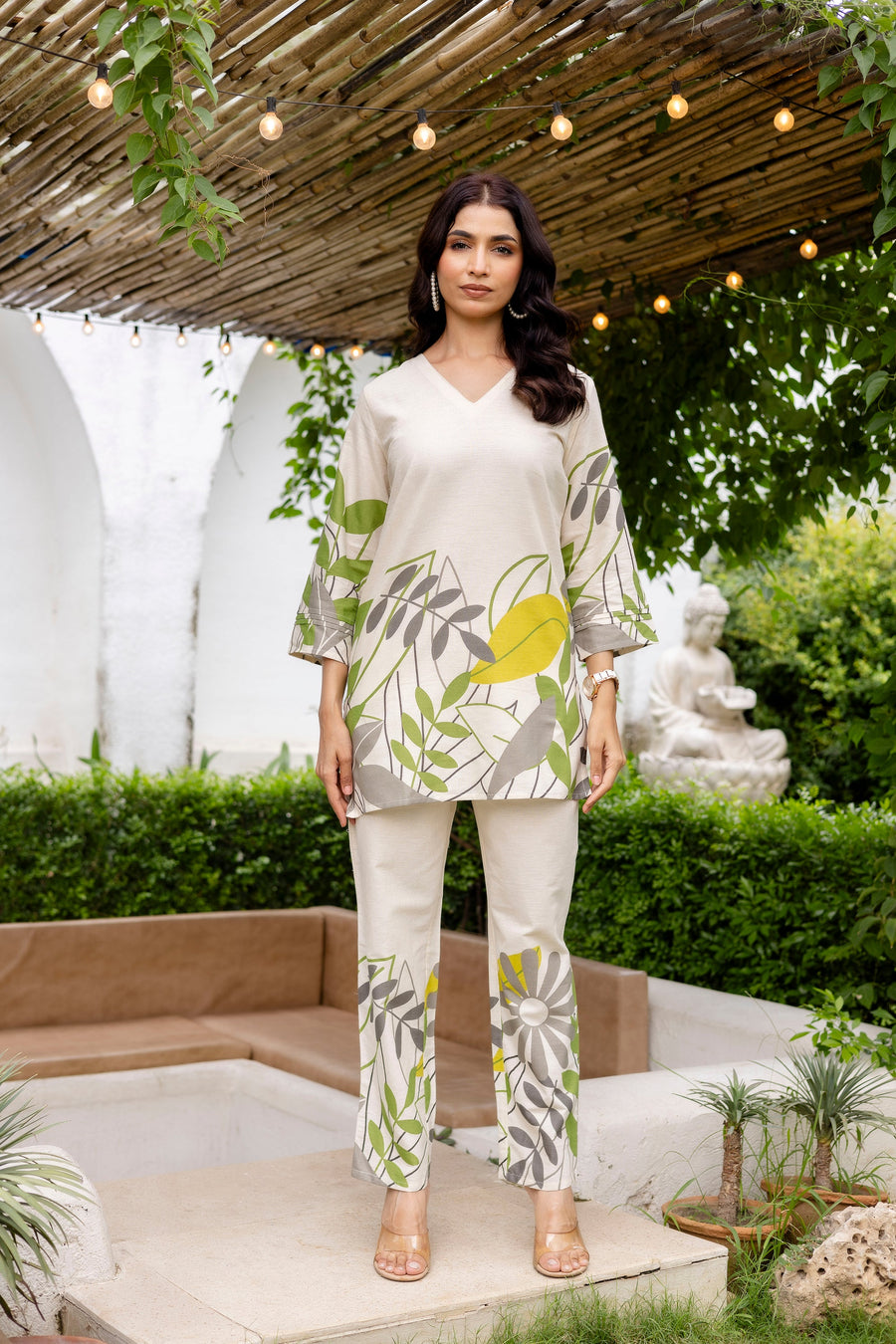 Frost Shell Off-White Cotton Flex Co-ord Set — image 4