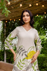 Frost Shell Off-White Cotton Flex Co-ord Set - Me&My