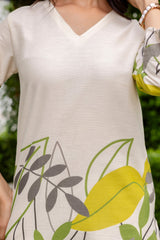 Frost Shell Off-White Cotton Flex Co-ord Set - Me&My