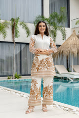 Ecru Bloom Off-White Cotton Co-ord Set Me & My 