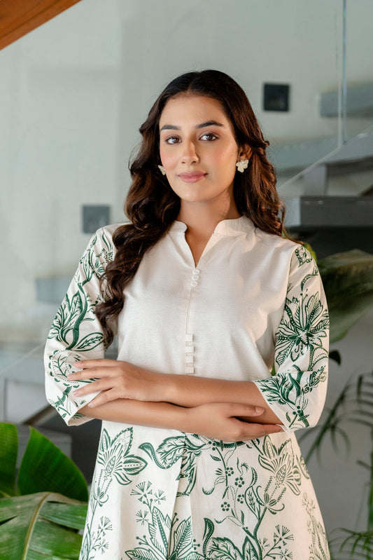 Pearl Drift Off-White Cotton Flex Co-ord Set - Me&My