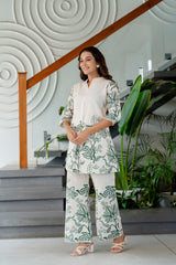 Pearl Drift Off-White Cotton Flex Co-ord Set - Me&My