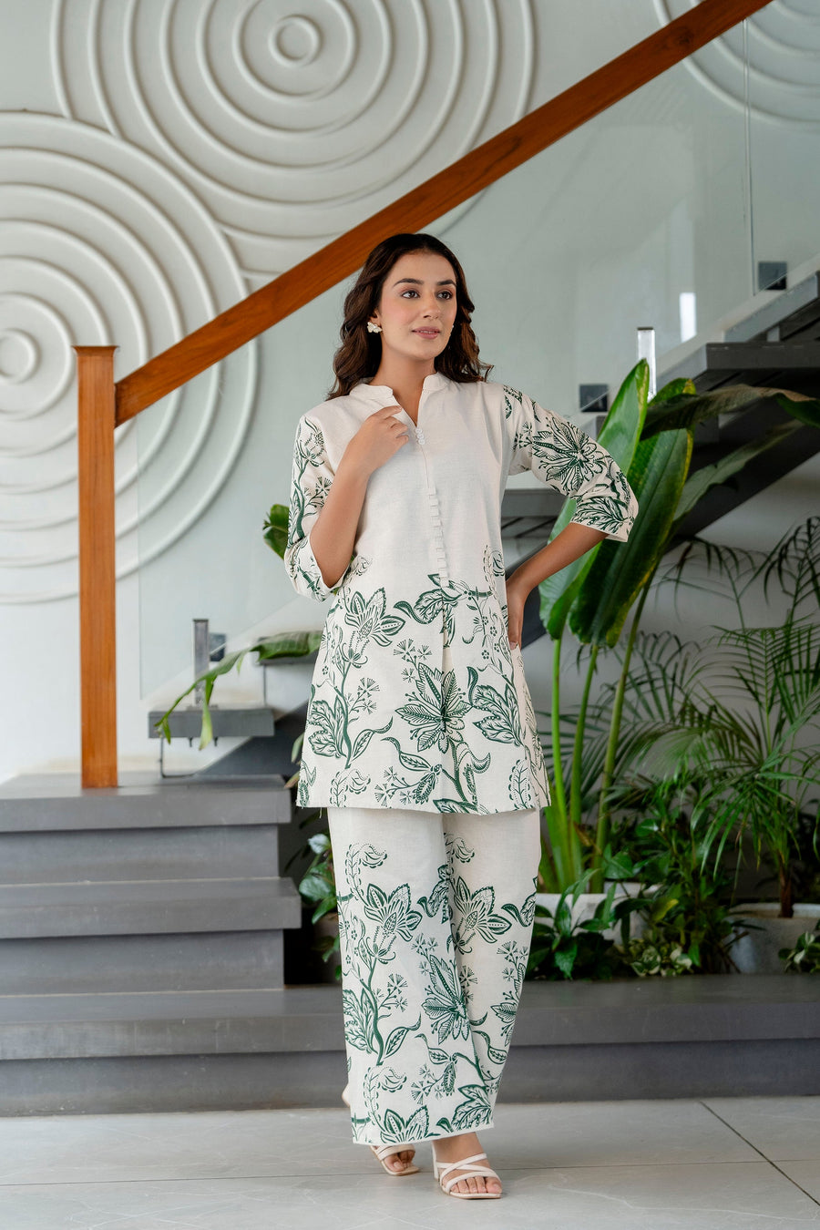 Pearl Drift Off-White Cotton Flex Co-ord Set — image 5