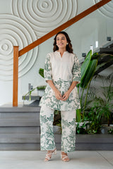 Pearl Drift Off-White Cotton Flex Co-ord Set - Me&My