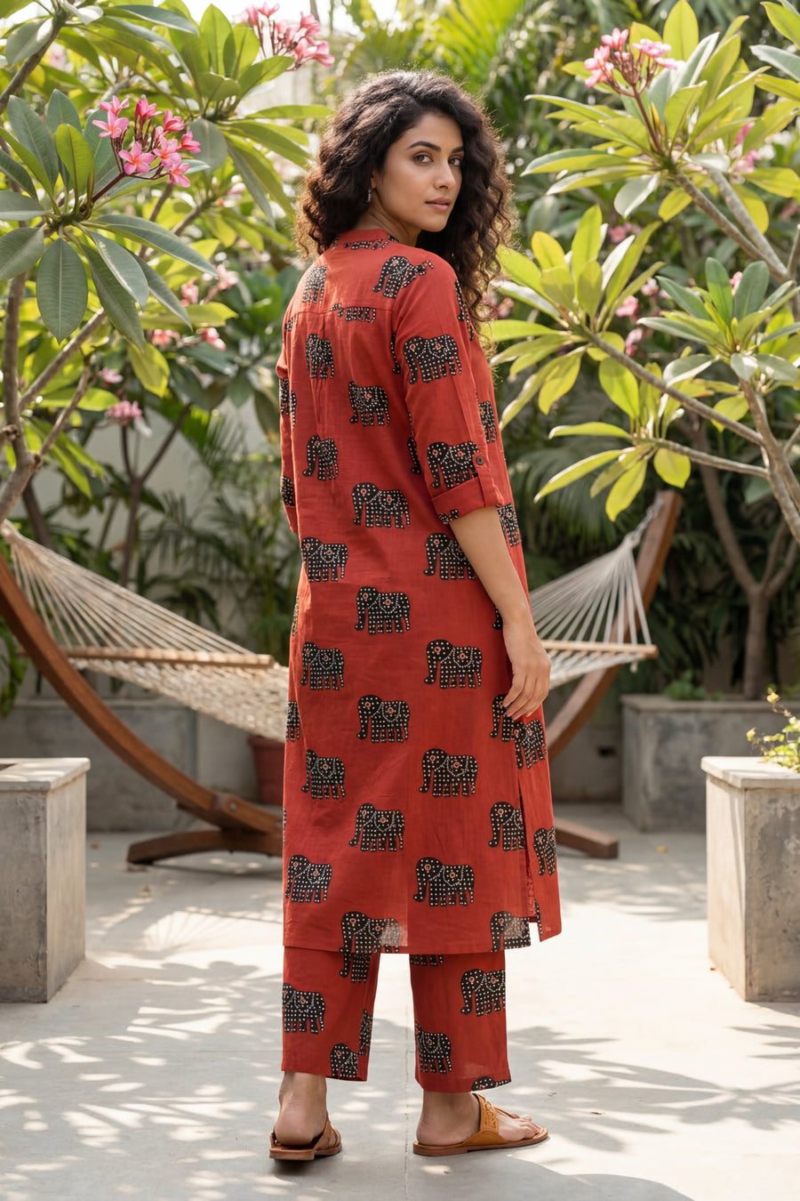 Scarlet Elephant Red Cotton Co-ord Set — image 2