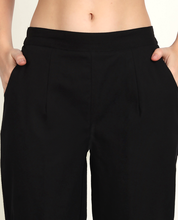 Black Cotton Women's Pant