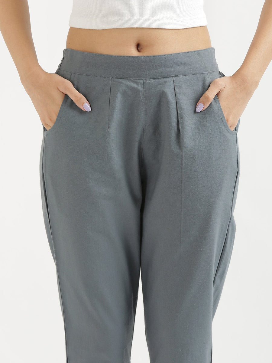Grey Cotton Women's Pant — image 4